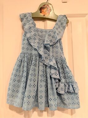 Sweet Magnolia Girls Blue Eyelet Dress